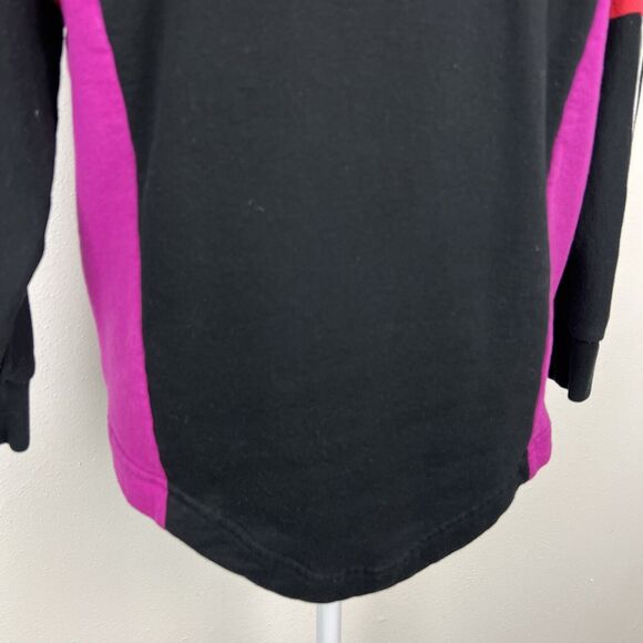 Pink Victoria's Secret Sweater Women Medium Black Colorblock Pullover 3/4 Zip - Picture 14 of 16